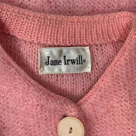 Vintage 60s Sweater Dress Womens Medium Pink Mohair Button Down Sleeveless Shift - Picture 7 of 10